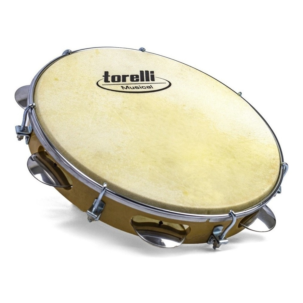 Pandeiro Torelli 10 Polegadas Pele Animal Profissional Tp300