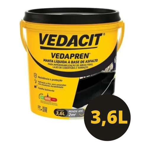 Vedapren Preto  Manta Liquida Impermeabilizante p/ Laje Vedacit