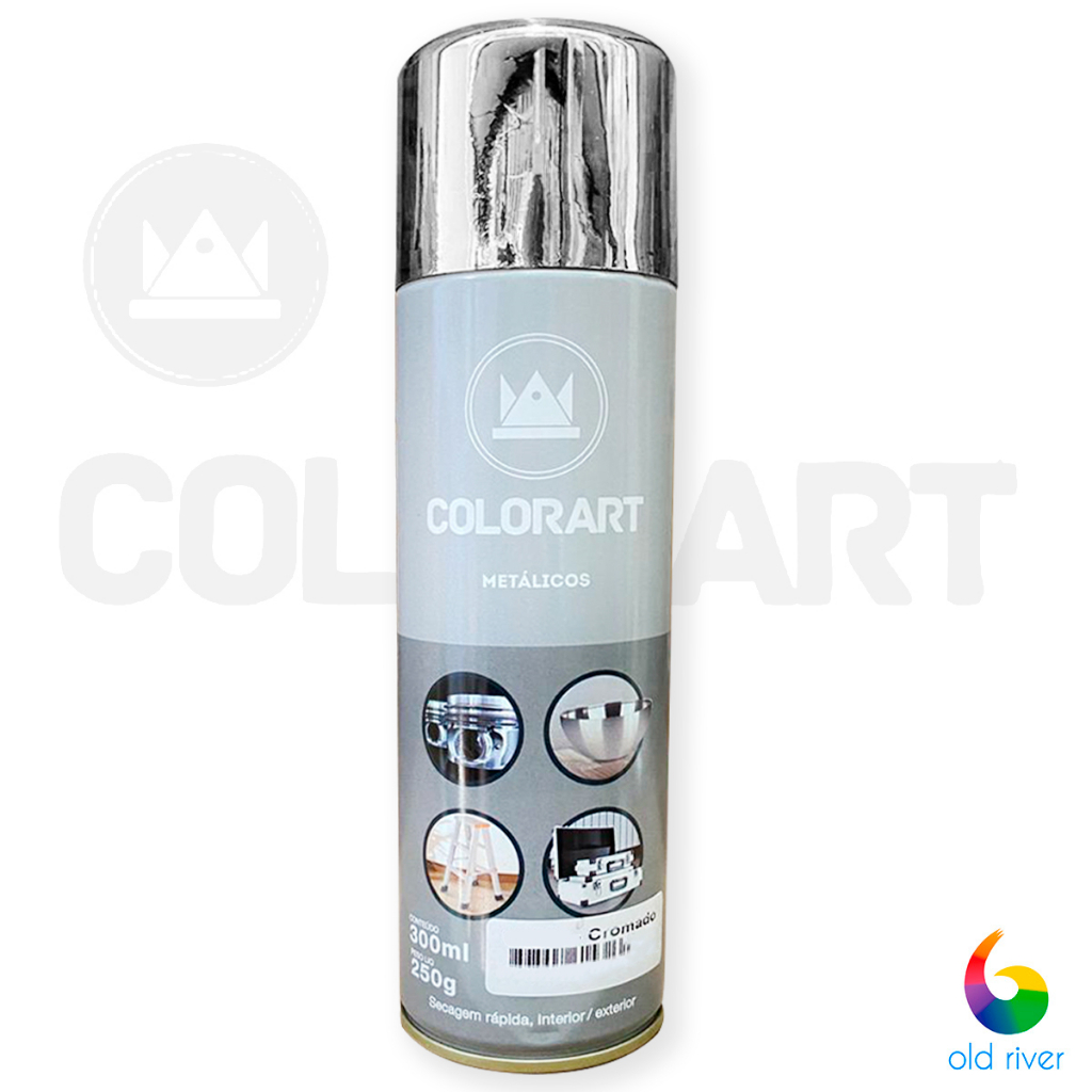 Tinta Spray Metálicos Artesanato CROMADO Colorart 300ml em Oferta na Shopee