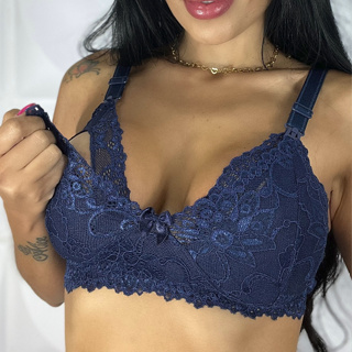 Sutiã de Amamentação Plus Size Renda Sem Bojo Reforçado Gestante Pós Parto em Oferta na Shopee