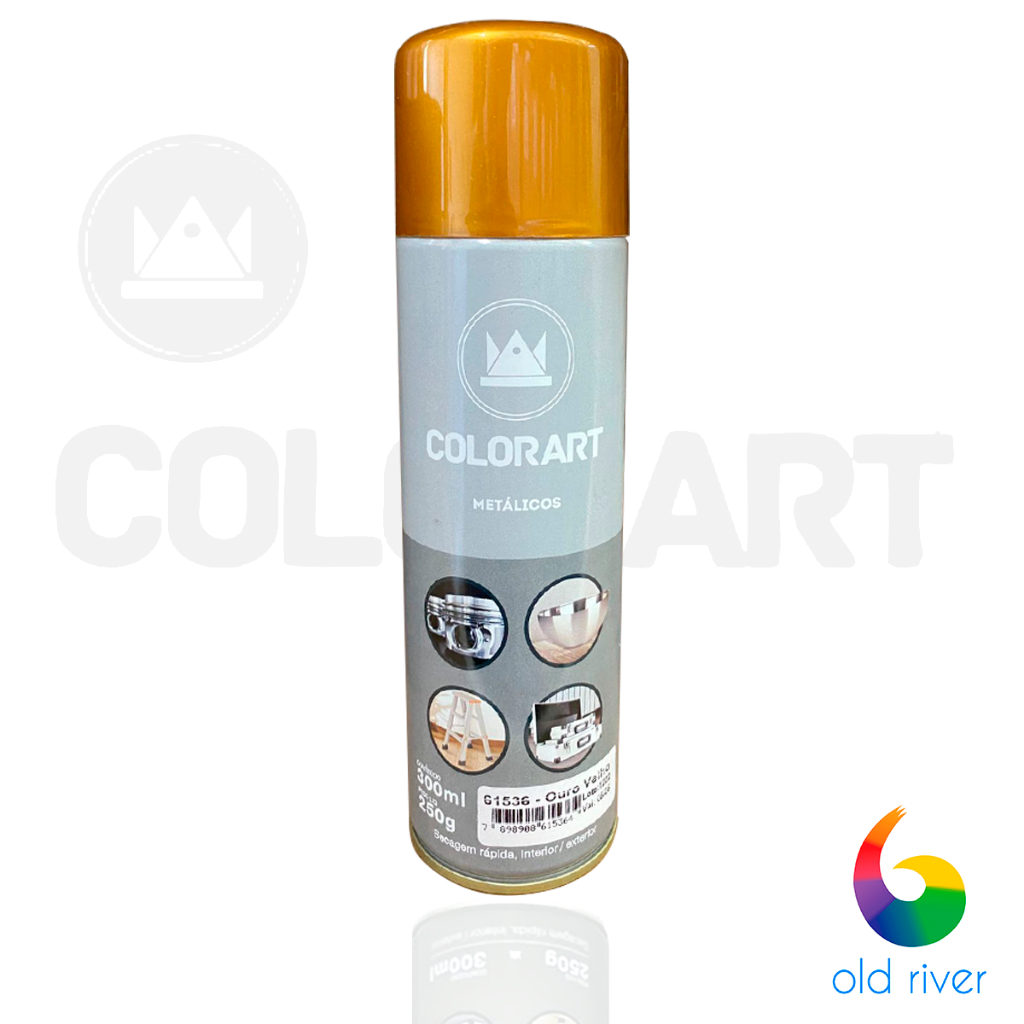 Tinta Spray Metálicos Artesanato OURO VELHO Colorart 300ml