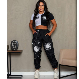 Calça Cargo COM CORRENTE Corta Vento Blogueira LANÇAMENTO