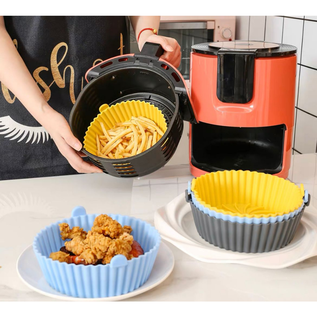 Oferta Forma Assadeira Redonda para Air Fryer em Silicone Flexível Lavável Multiuso Universal 20x6cm — R$ 11,50 em Shopee, 34% OFF
