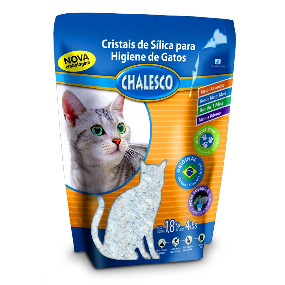 Areia para Gato Sílica Higiênica Cristais em Gel Chalesco em Oferta na Shopee