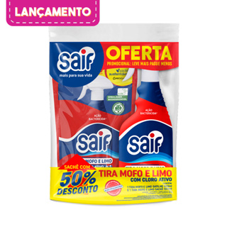 Conjunto Tira Mofo e Limo Saif - 1 gatilho 500ml + 1 sache 500ml em Oferta na Shopee