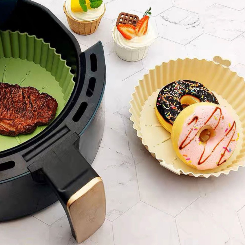 Oferta Forma Assadeira Redonda para Air Fryer em Silicone Flexível Lavável Multiuso Universal 20x6cm - Miniatura 3