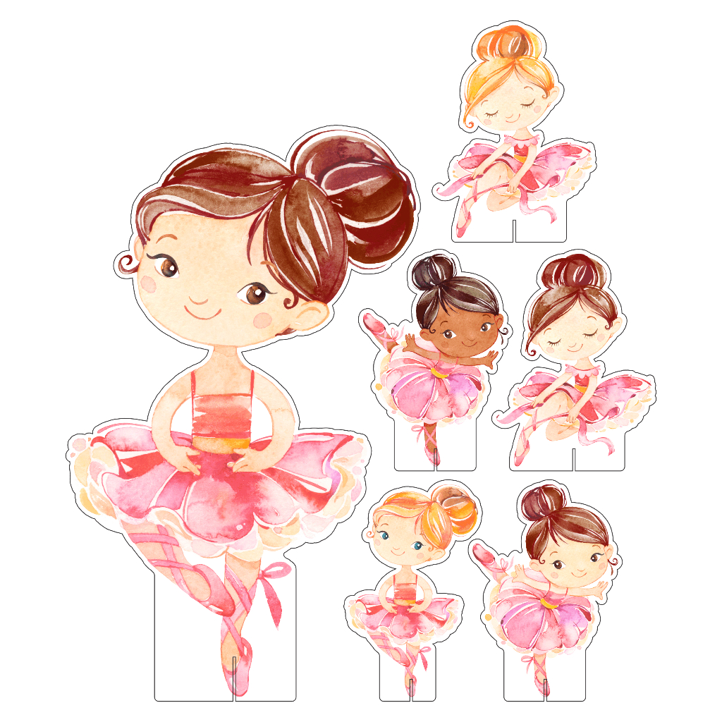Mini Kit Display Festa Infantil Bailarina Aquarelada em Oferta na Shopee