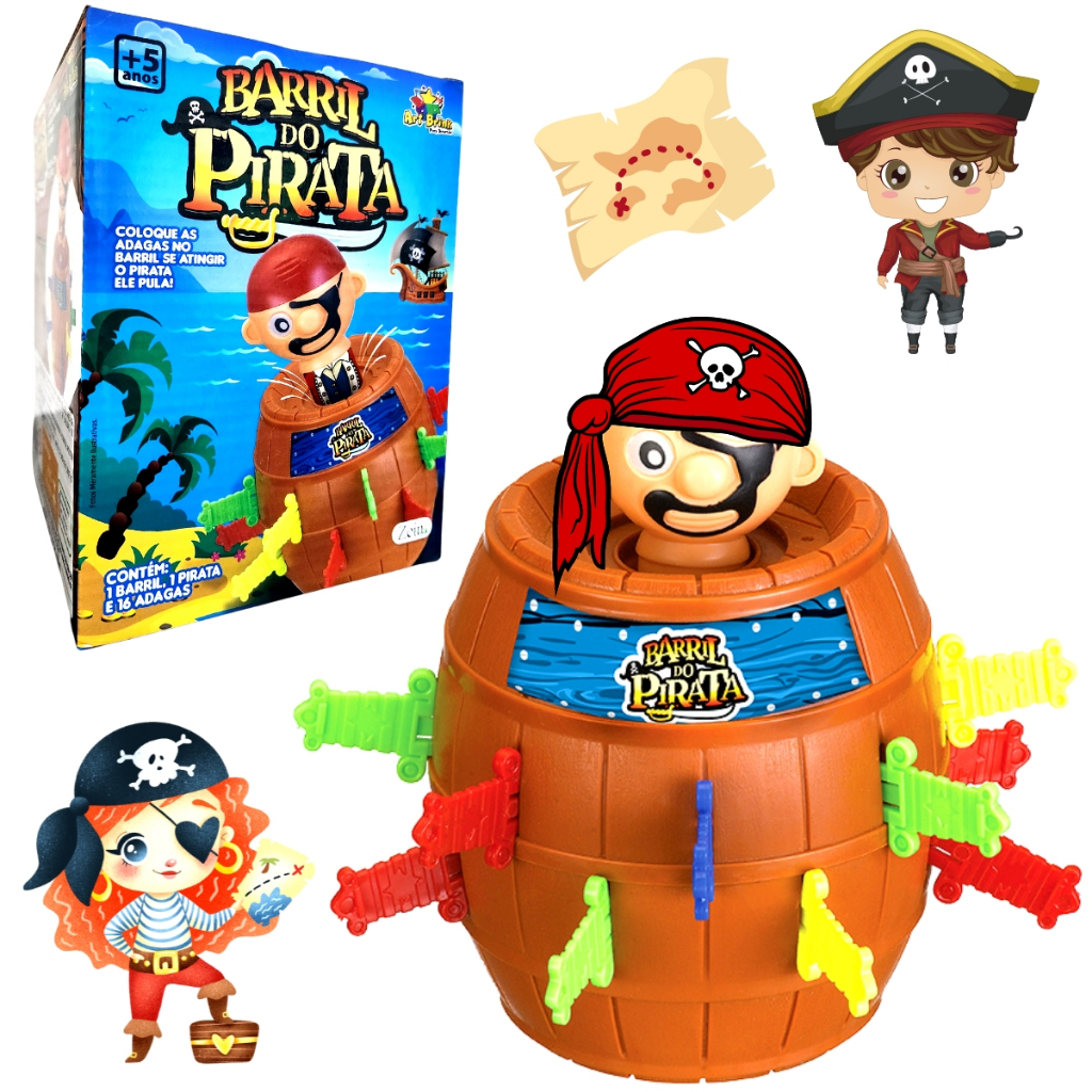 Jogo Pula Pirata Barril GRANDE 18X13 o MAIOR Envio Imediato Promoção