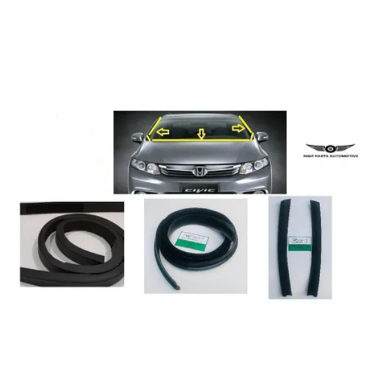 Kit 05 pçs De Molduras Borrachas Do Parabrisa Honda New Civic