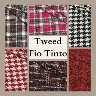 Tecido Lã Tweed Fio Tinto (1m x 1,50m) 74% poliéster 14% lã 8% viscose 4% poliamida