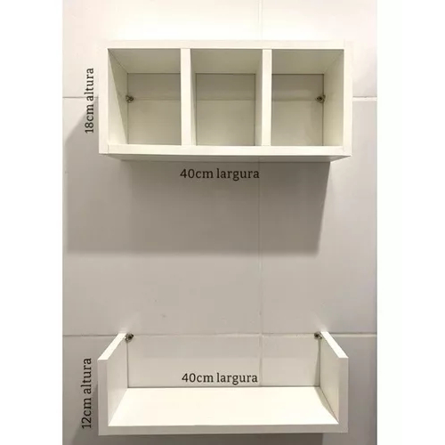 Nicho Prateleira 2 Unidades MDF Branco Decoração mdf