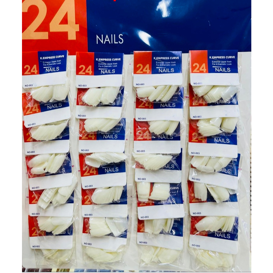 Kit 24 Unhas Postiças para Alongamento cor  Brancas Natural Unha Postiça