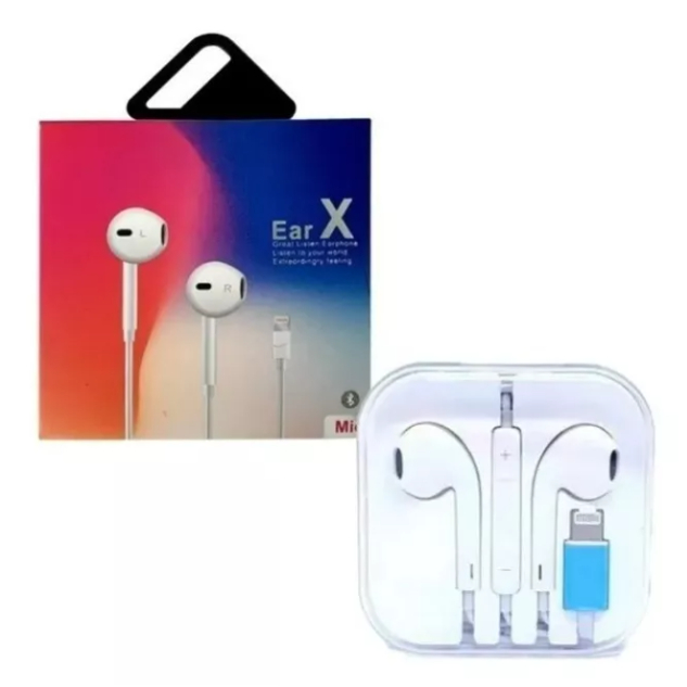 Fone de ouvido in-ear  conector Ligthning Ear X branco