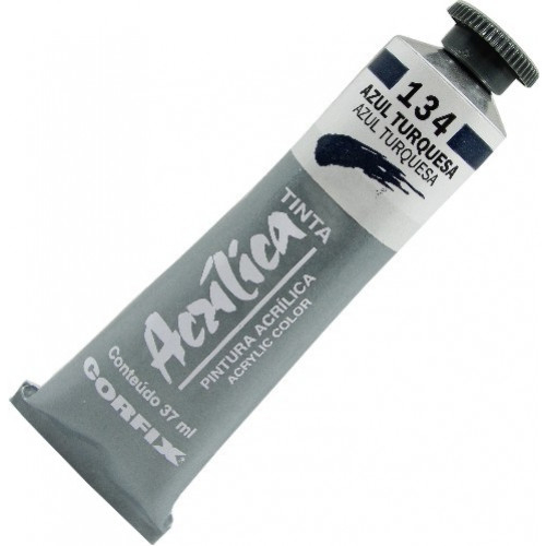 Tinta Acrílica para pintura em tela Corfix 134 Azul Turquesa