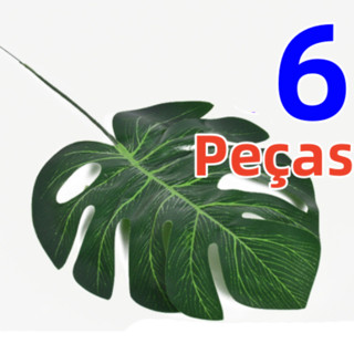 6 Peças Folha Artificial Verde Casa Decoração Folha Alto Grau De Simulação Reutilizável