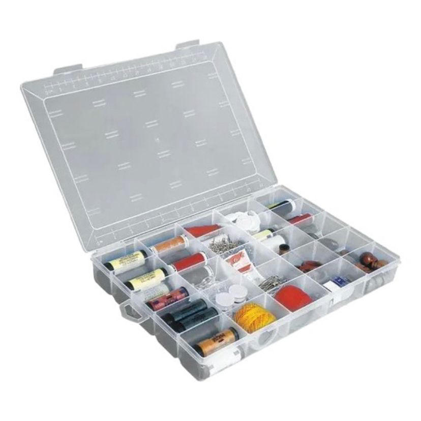 Caixa Organizadora Transparente Com 25 Divisórias Ut-120 São Bernado em Oferta na Shopee