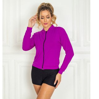 Jaqueta Feminina Lisa com Ziper Academia - Dia a Dia - Roxo