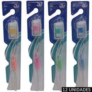 Kit Escova de Dente Média Adulto Pacote 12 Unidades