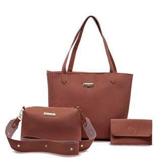 kit com duas bolsa feminina mais uma carteira sabrina aquino