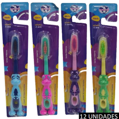 Kit Escova de Dente Macia Infantil Pacote 12 - 96 Unidades Dinossauro