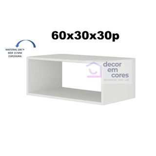 Nicho 60x30x30 p Retangular Grande Mdf Sala Quarto Cozinha