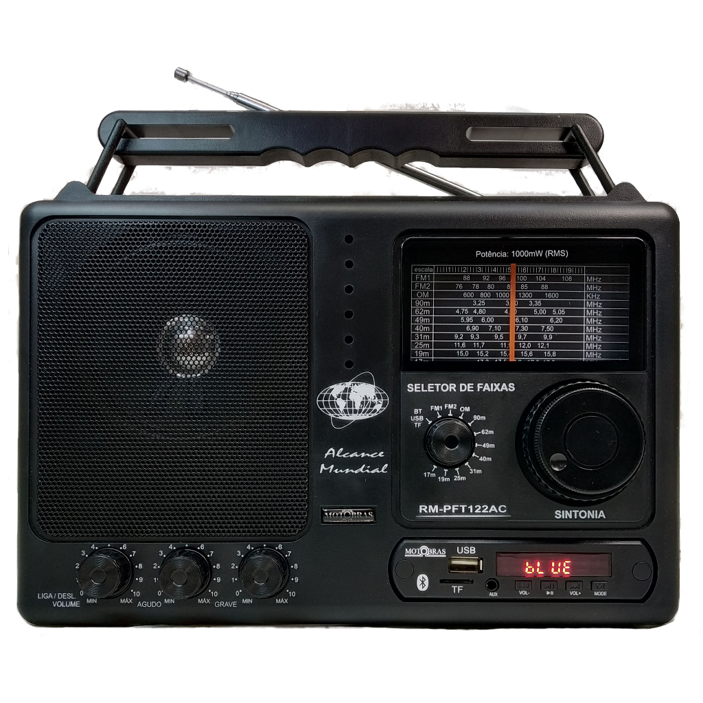 RADIO PORTATIL 12 FAIXAS MOTOBRAS C/BLUETHOOTH