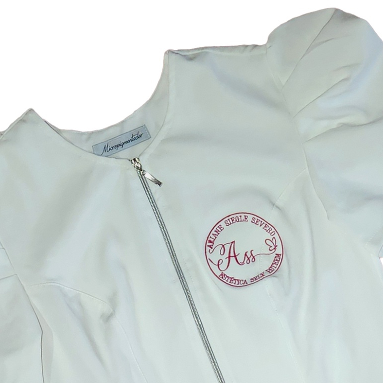 Jaleco Manga Longa Bufante Princesa BORDADO Várias Cores