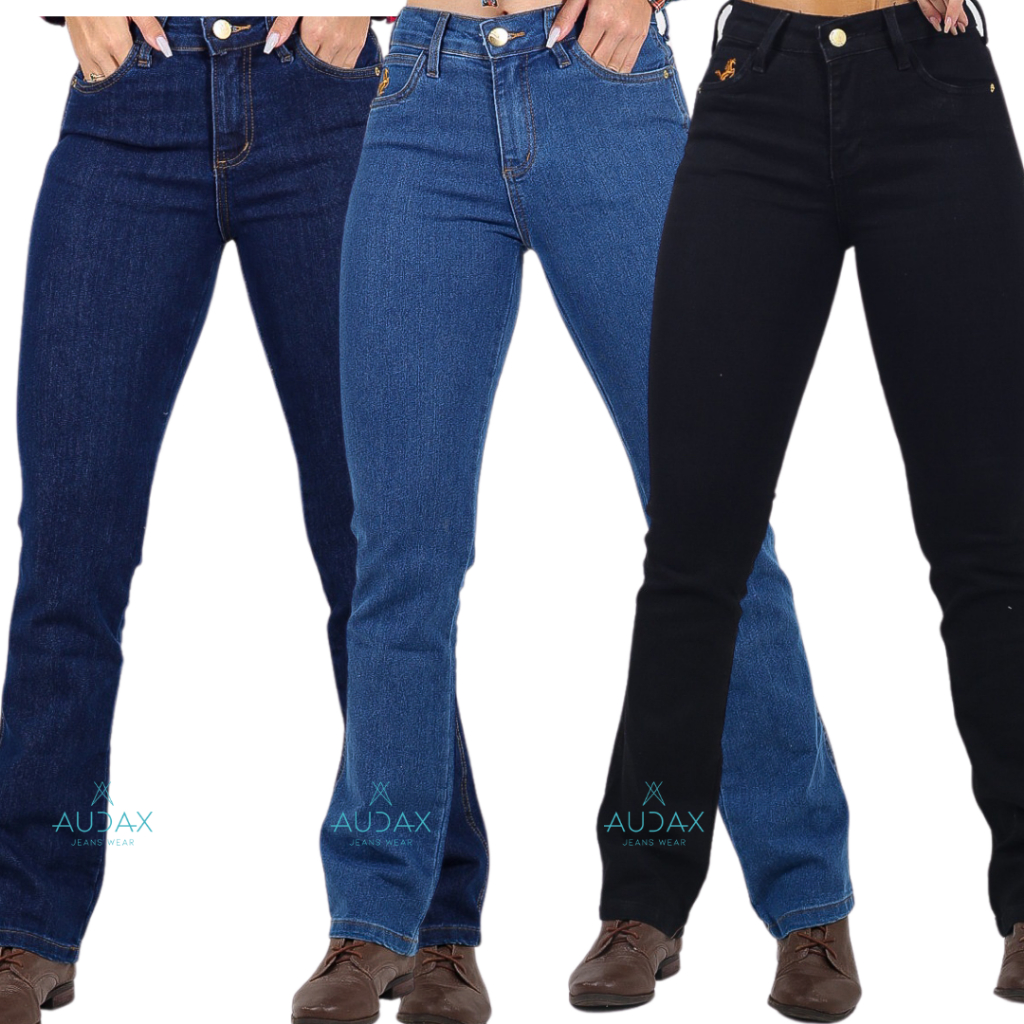 Calça Country Feminina Cintura Alta para Pecuária Rodeio Corte Reto Comprimento Longo em Oferta na Shopee