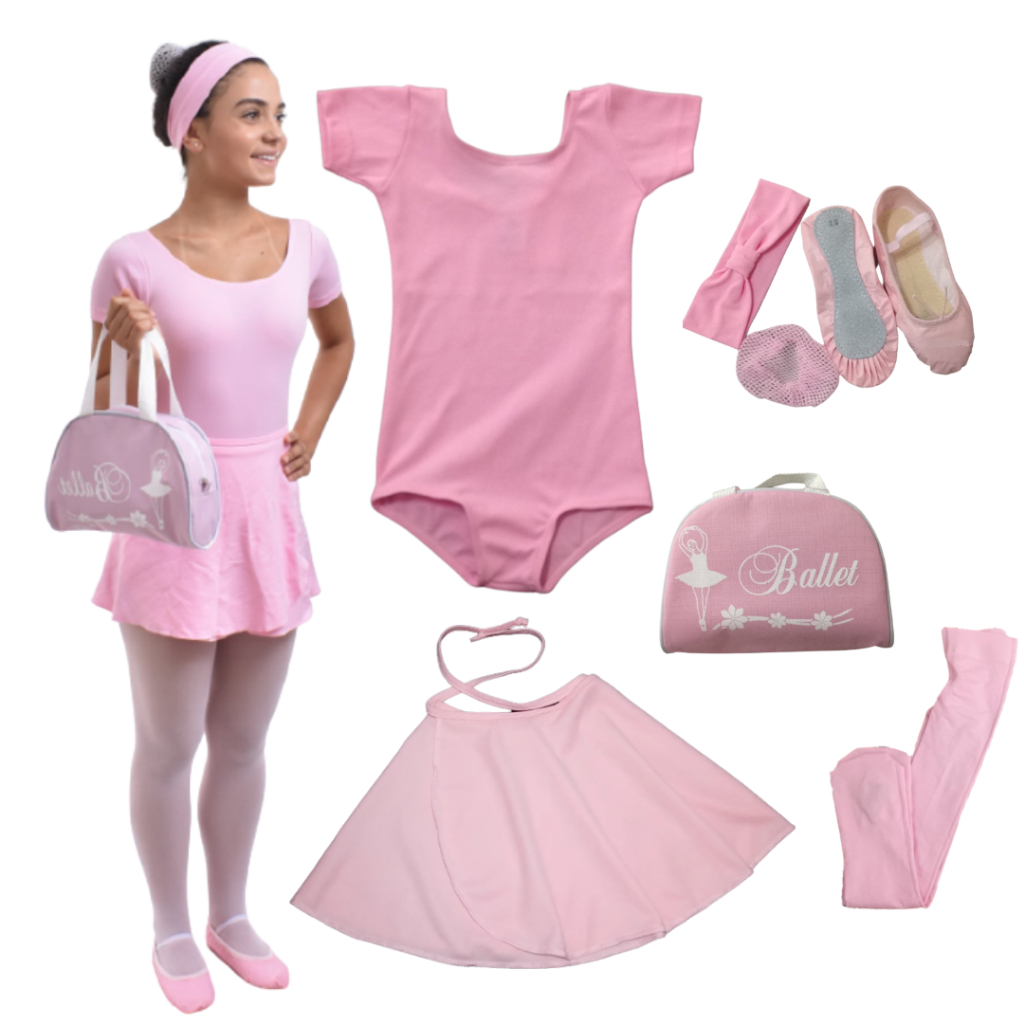Kit de Ballet Infantil 7 itens Uniforme Balé Kit de Ballet Infantil 7 itens Uniforme Balé