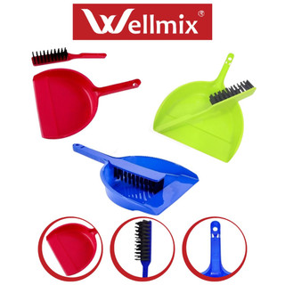 Pá e escova para lixo de mão com cores sortidas wellmix em Oferta na Shopee