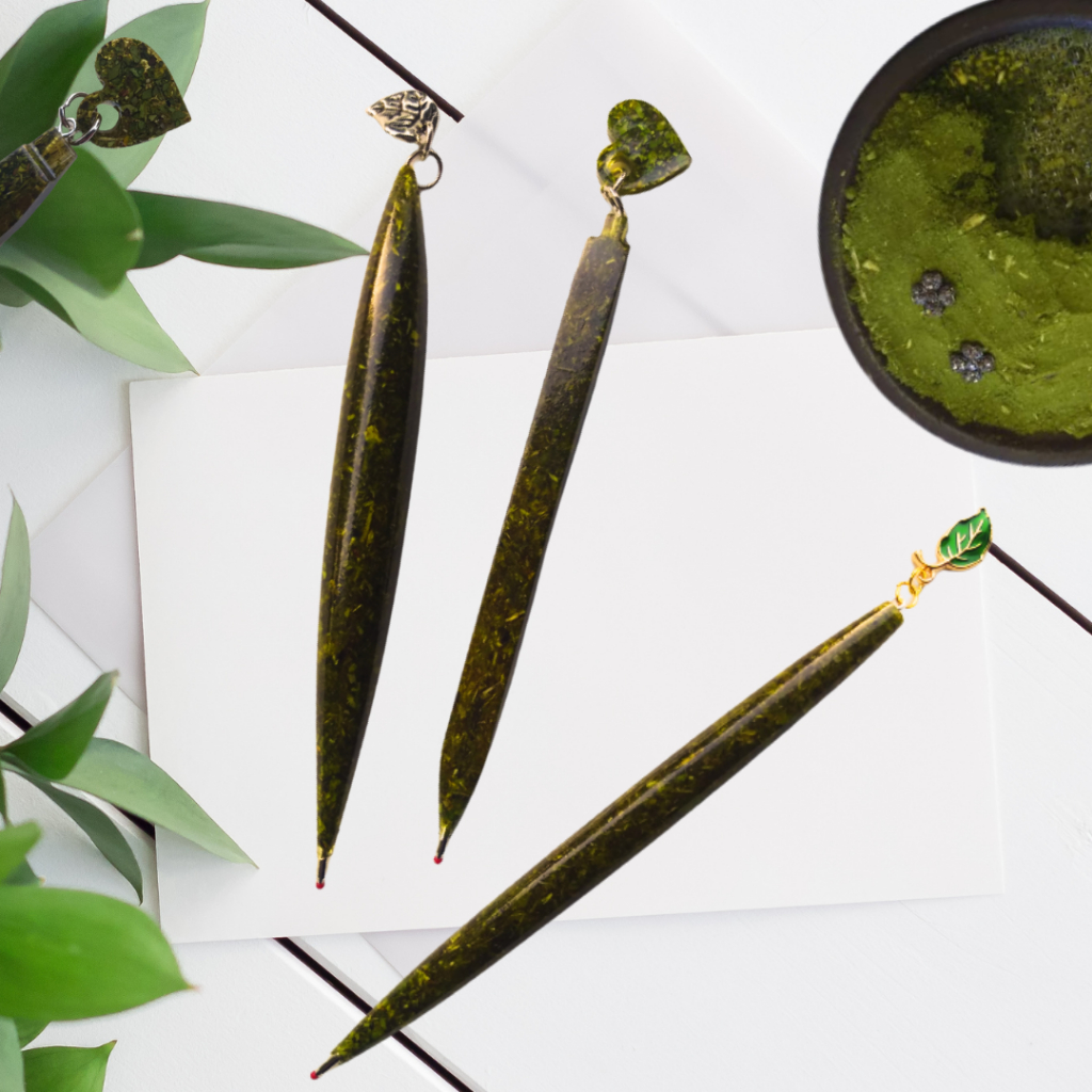 Caneta de Resina com Erva-Mate / Caneta de Erva-mate / Caneta Chimarrão