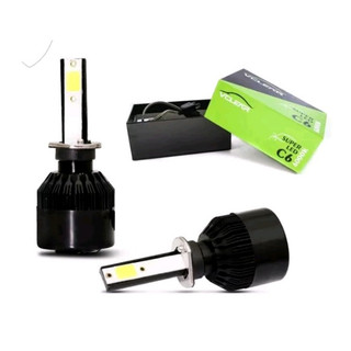 Kit Lâmpada Super Led C6 H1 H4 H7 H11 H8 H9 H16-2 12v 24v 37W 7800LM