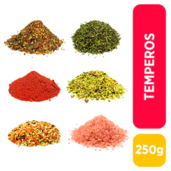 Temperos/Condimentos 250g 50 Opções - P&P (Lemon Pepper, Páprica, Orégano, Chimichurri, Sal Rosa, Colorau, Cúrcuma))