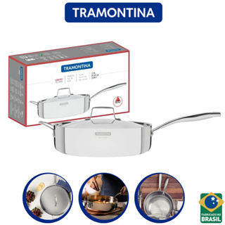 Frigideira em Aço Inox Linha Grano Cromado Brilhante Resistente em Oferta na Shopee