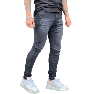 Calça Skinny Jeans Riscada Masculina em Oferta na Shopee