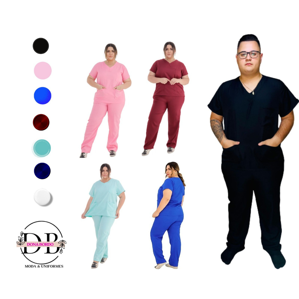 Pijama Hospitalar Scrub Unissex Cirurgico Tamanhos Especiais - Uniforme Profissional 10