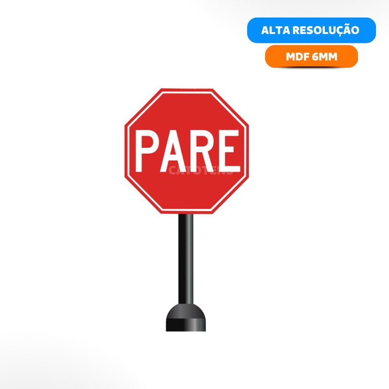 Display placa Pare HotWheels 70cm - Totem Pare para festa catotens