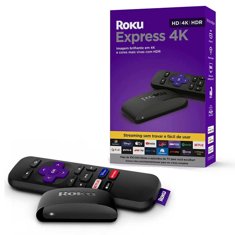 Roku Express 4K UHD HDR Streaming com Controle Remoto - 3940BR2