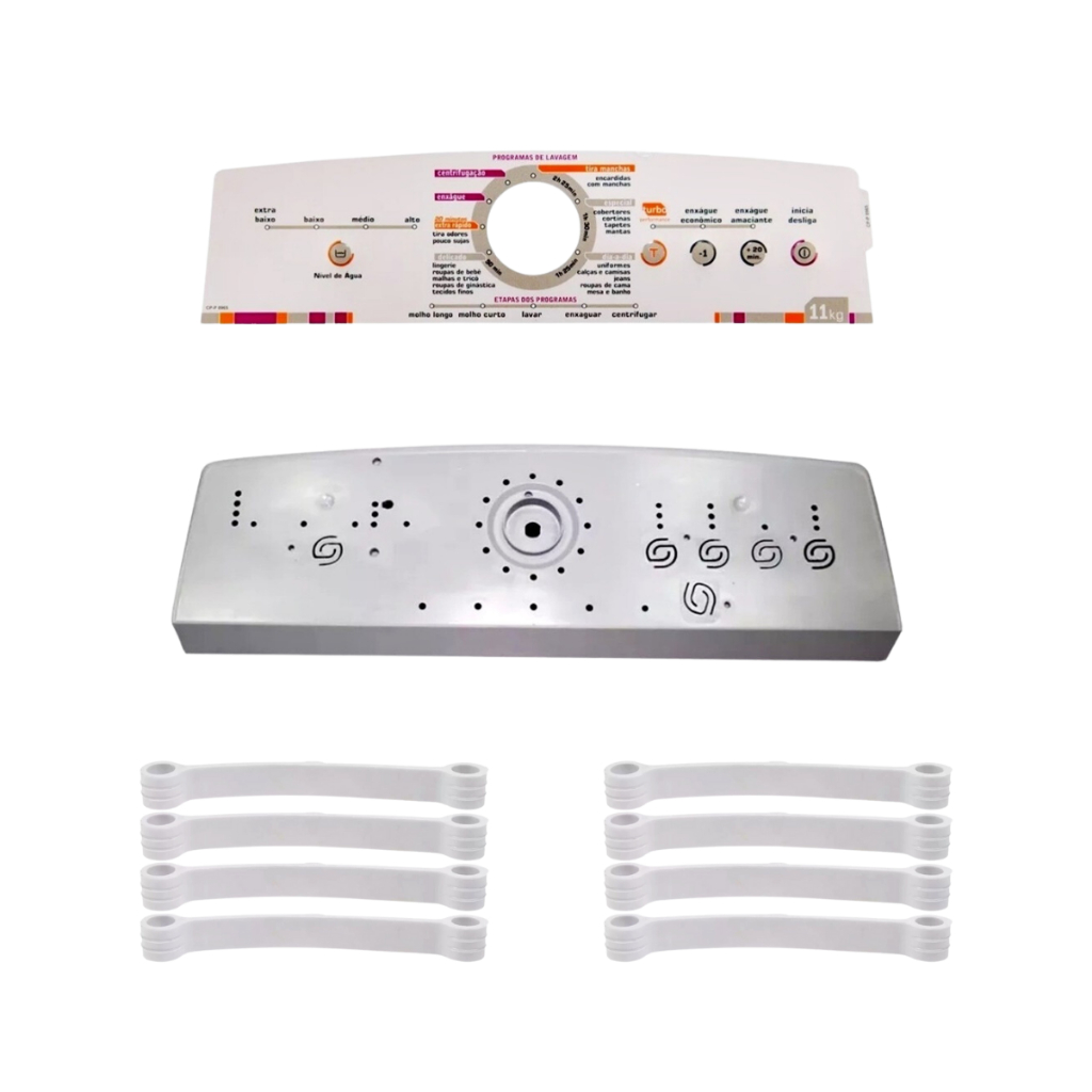Painel Adesivo e Tirantes Para Máquina de Lavar compatível Brastemp Ative Bwl11a