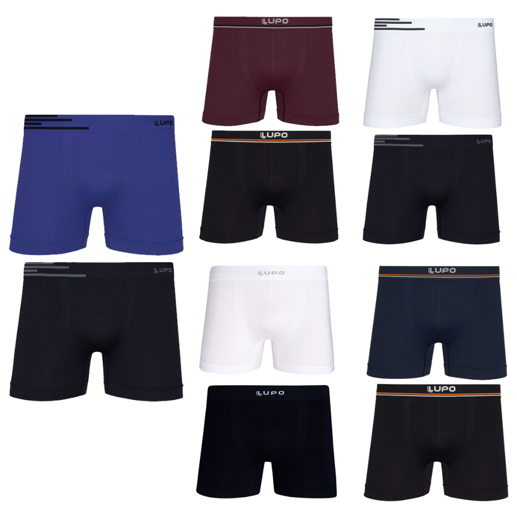 Kit 2 Cuecas Boxer Lupo 436-088 Sem Costura Microfibra Anatômica