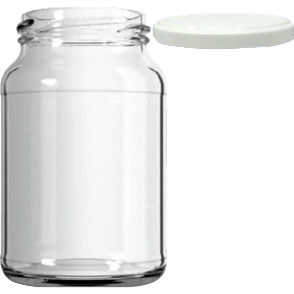 02 Potes Vidro Palmito 500ml C/tampa Metal E Lacre Doce Mel