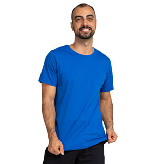 Camiseta Masculina 100% Algodão Premium, Azul Royal, Universo Básico