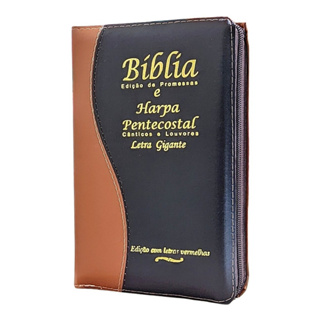 Bíblia Sagrada Letra Gigante Com Harpa Feminina / Masculina Zíper em Oferta na Shopee