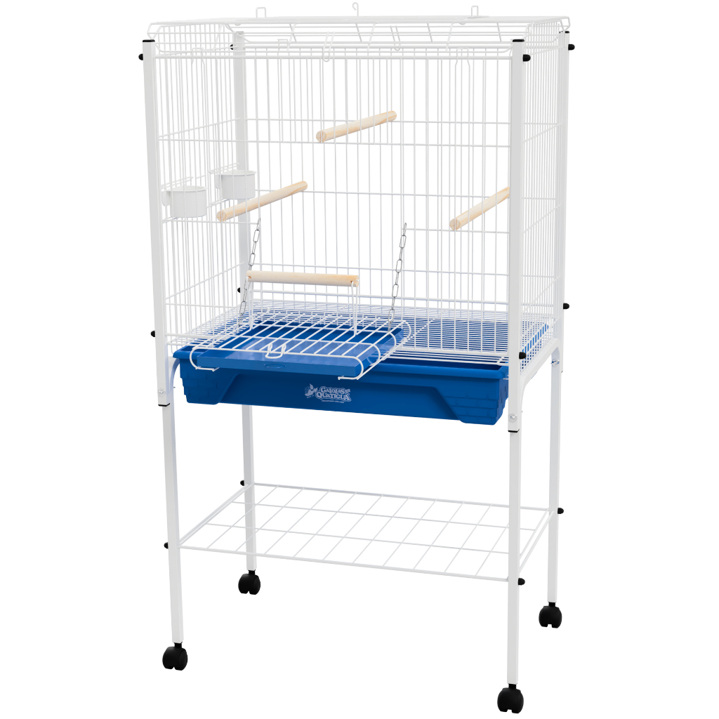 Viveiro para Calopsita Aves Mansas Teto com Poleiro e Comedouros Gaiolas Quatiguá