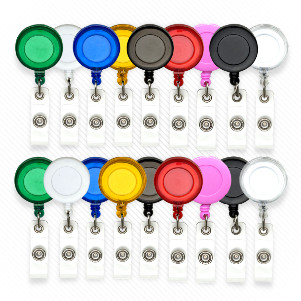 Porta Cracha Retrátil Roller Clip Diversas Cores em Oferta na Shopee
