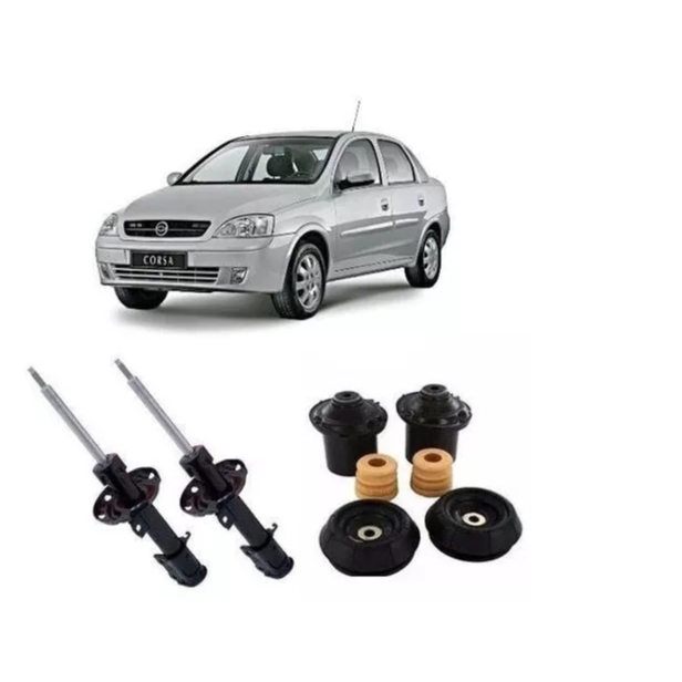 Par Amortecedor+kit Suspensão Corsa Sedan Maxx Joy Premium