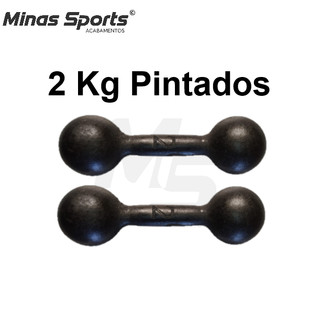 Par Pesos Halter 2 Kg Cada Pintado Exercício C/ 2 Un