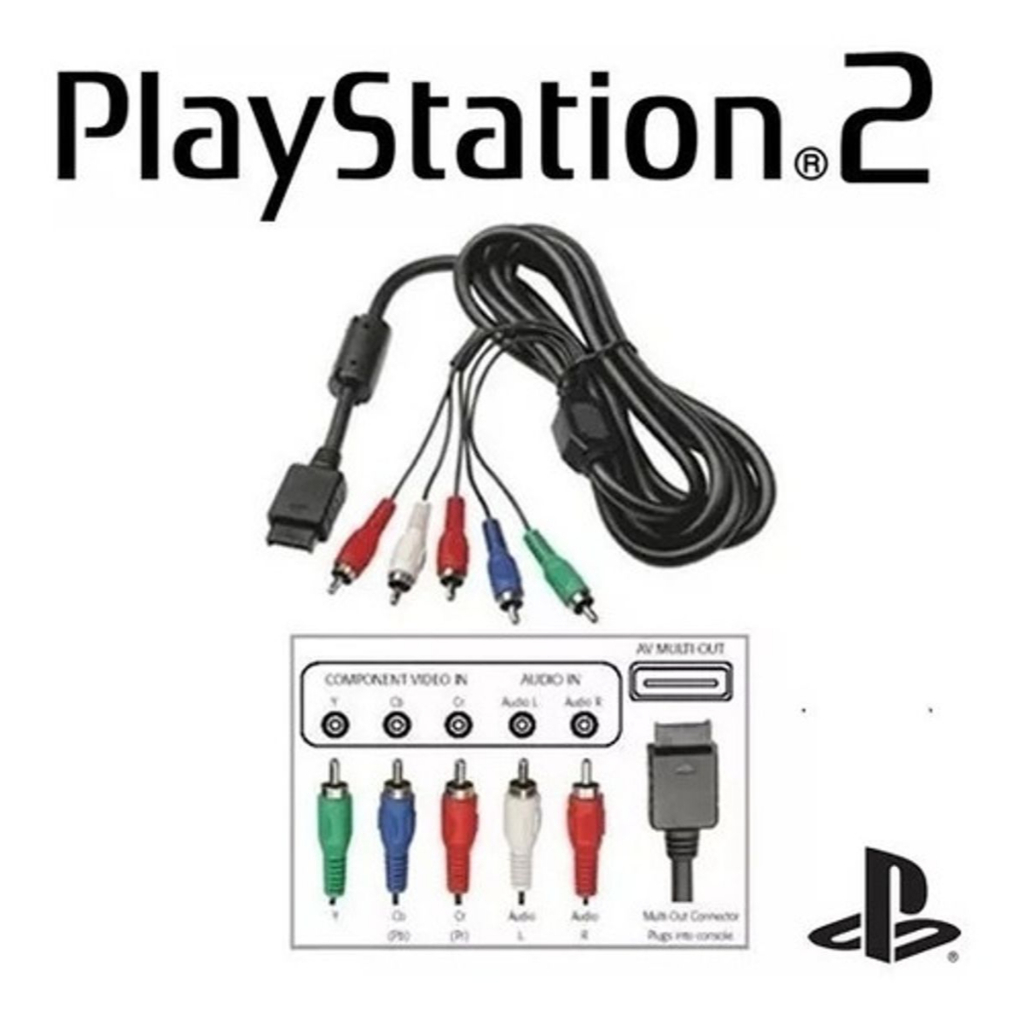Cabo Componente Vídeo Ps2 Ps3 Alta Definição Hdtv Led E Lcd playstation 2