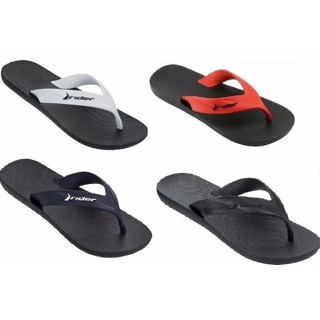 Chinelo Rider Strike Masculino Original Branco, Vermelho, Azul e Preto Numeração Cores Variadas Promoção