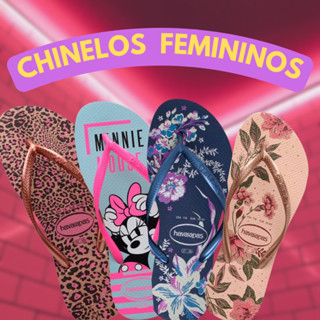 Chinelo Feminino - Chinelos Feminino Sandália Rasteira Solado Macio Estampas VARIADAS